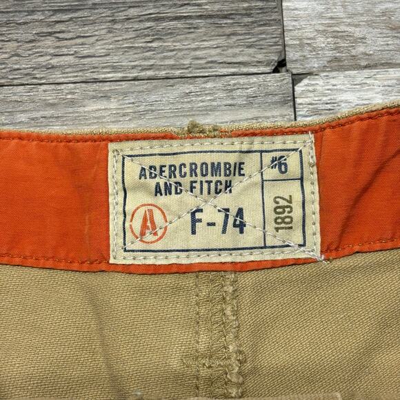 Abercrombie Fitch Shorts Vintage Y2K Tan Womens 2 Utility Cargo Military Shorts - Picture 3 of 12